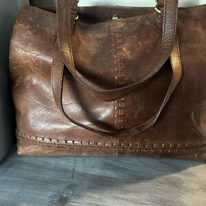 Brown Leather Tote Bag